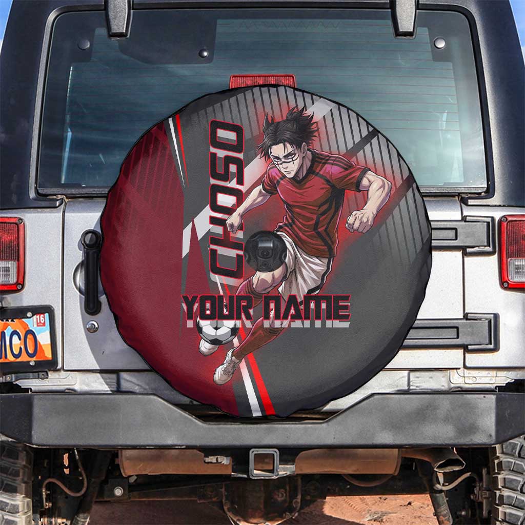 Personalized Choso Jujutsu Kaisen Spare Tire Cover with Red Gradient and Dynamic Kick Design