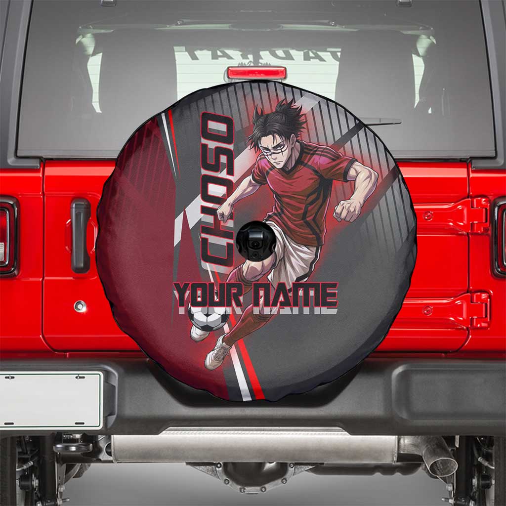 Personalized Choso Jujutsu Kaisen Spare Tire Cover with Red Gradient and Dynamic Kick Design
