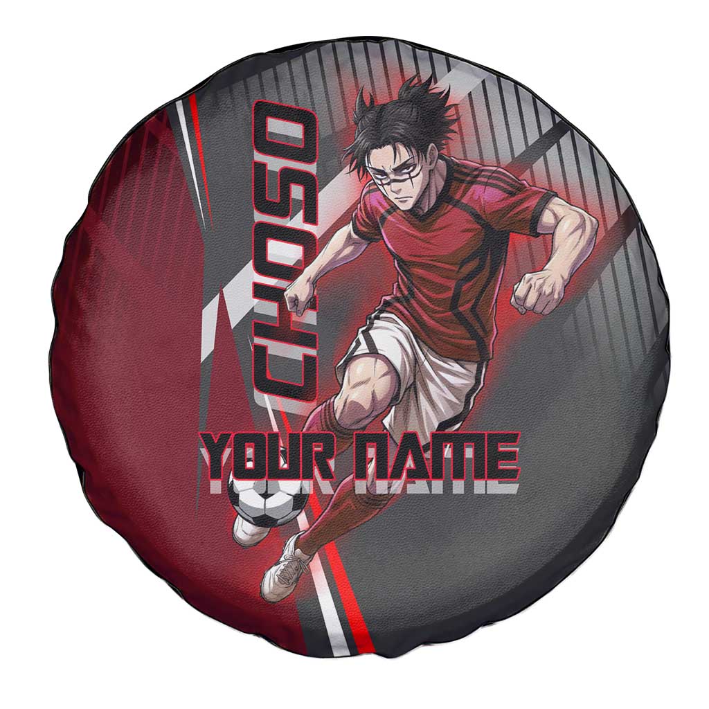 Personalized Choso Jujutsu Kaisen Spare Tire Cover with Red Gradient and Dynamic Kick Design