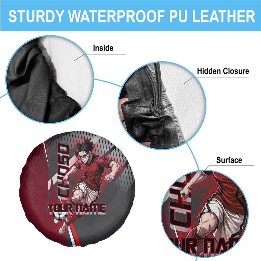 Personalized Choso Jujutsu Kaisen Spare Tire Cover with Red Gradient and Dynamic Kick Design
