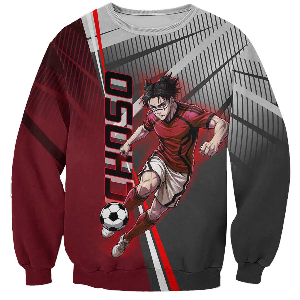 Personalized Choso Jujutsu Kaisen Sweatshirt with Red Gradient and Dynamic Kick Design