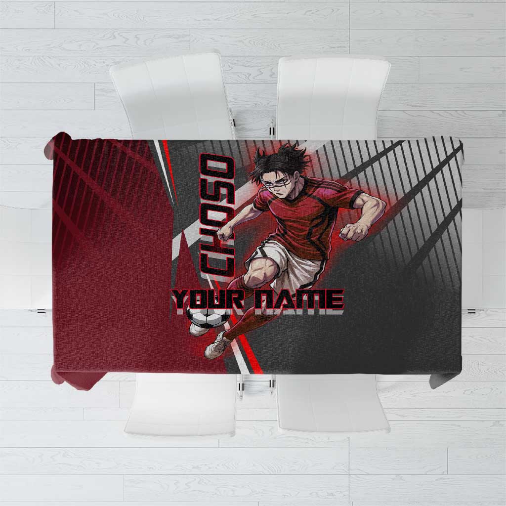Personalized Choso Jujutsu Kaisen Tablecloth with Red Gradient and Dynamic Kick Design