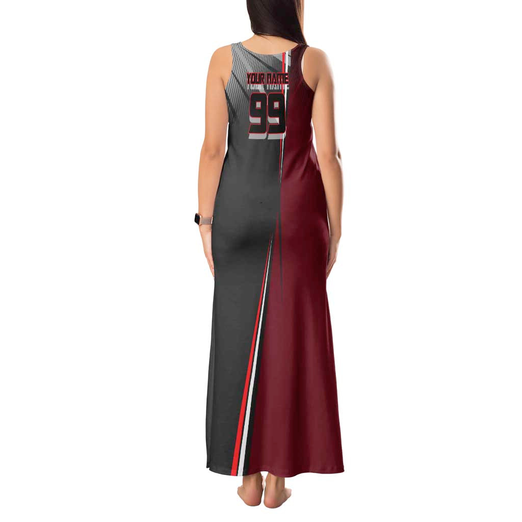 Personalized Choso Jujutsu Kaisen Tank Maxi Dress with Red Gradient and Dynamic Kick Design