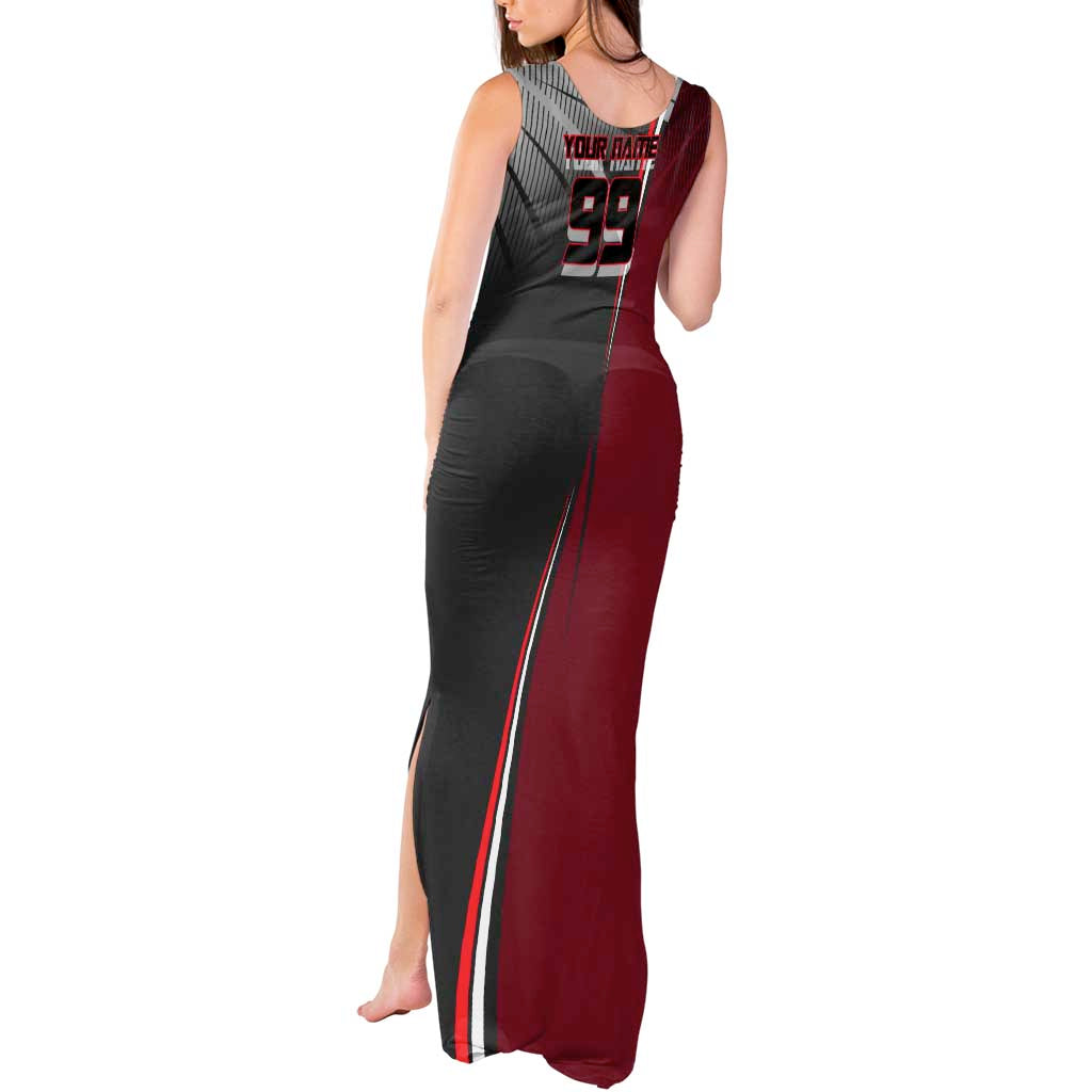 Personalized Choso Jujutsu Kaisen Tank Maxi Dress with Red Gradient and Dynamic Kick Design