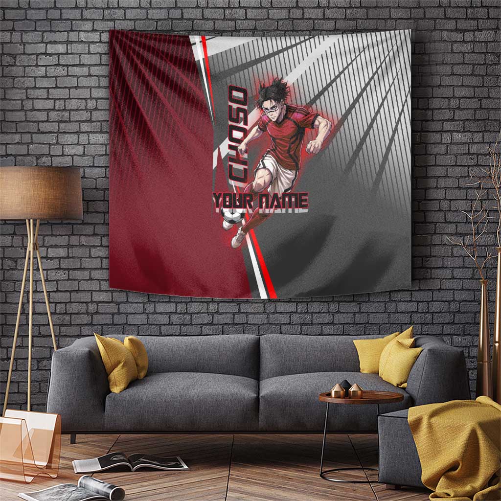 Personalized Choso Jujutsu Kaisen Tapestry with Red Gradient and Dynamic Kick Design