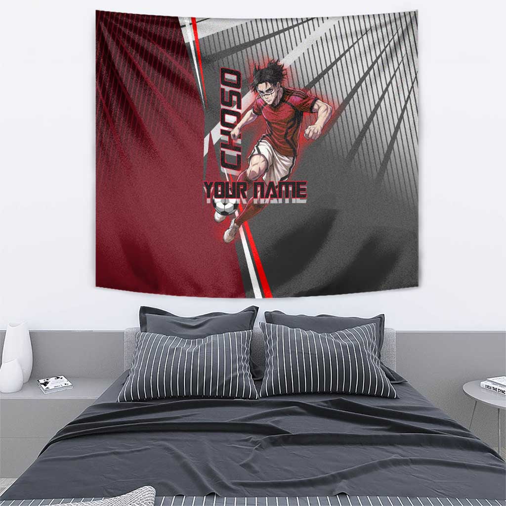 Personalized Choso Jujutsu Kaisen Tapestry with Red Gradient and Dynamic Kick Design