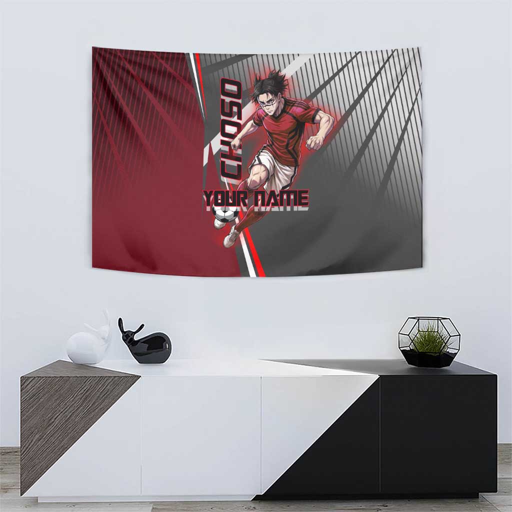 Personalized Choso Jujutsu Kaisen Tapestry with Red Gradient and Dynamic Kick Design