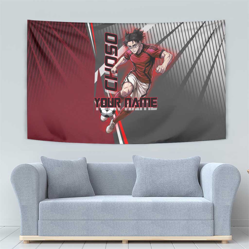 Personalized Choso Jujutsu Kaisen Tapestry with Red Gradient and Dynamic Kick Design