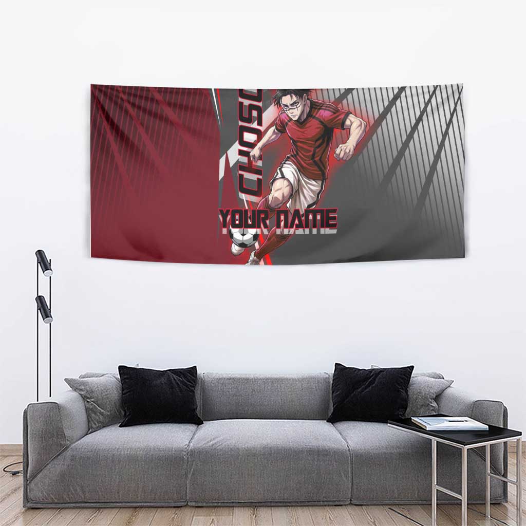 Personalized Choso Jujutsu Kaisen Tapestry with Red Gradient and Dynamic Kick Design