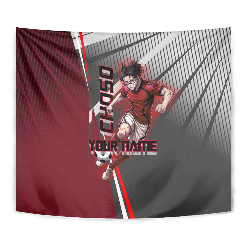 Personalized Choso Jujutsu Kaisen Tapestry with Red Gradient and Dynamic Kick Design