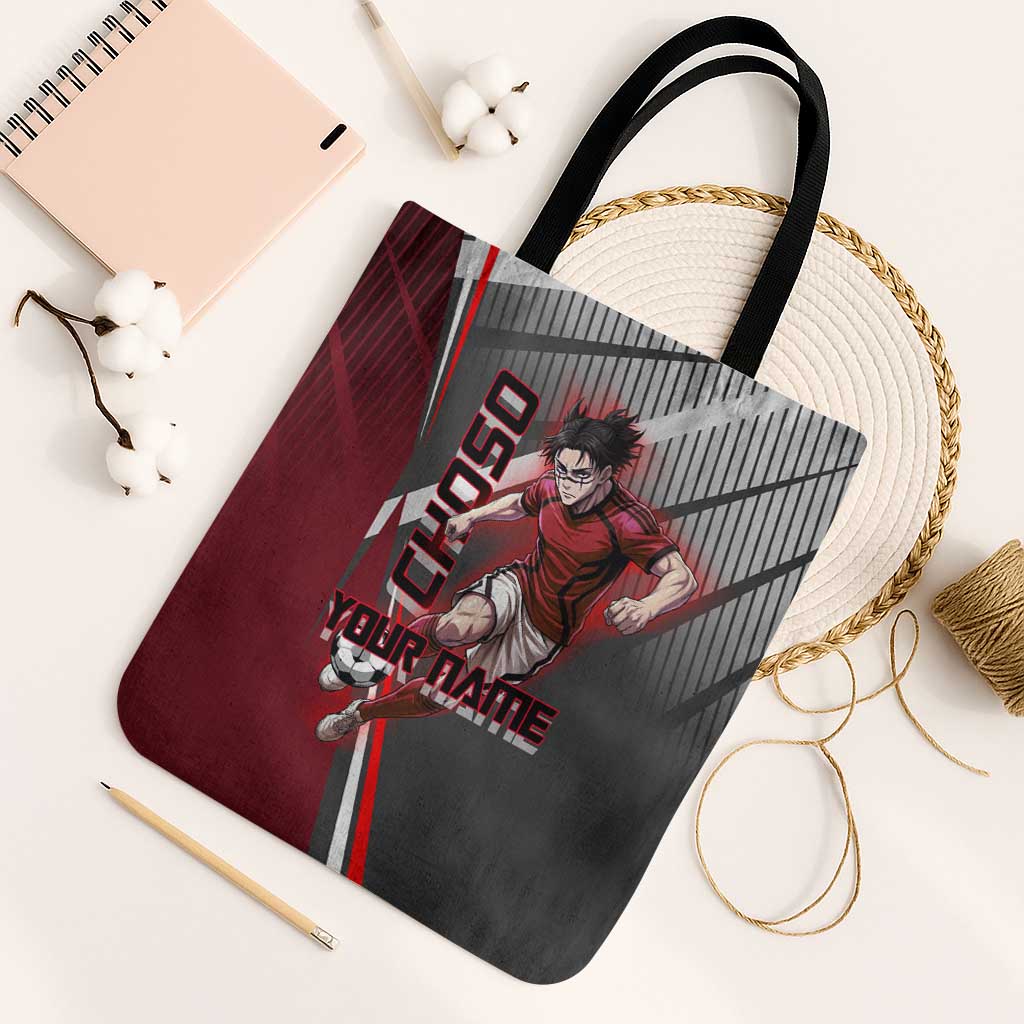 Personalized Choso Jujutsu Kaisen Tote Bag with Red Gradient and Dynamic Kick Design