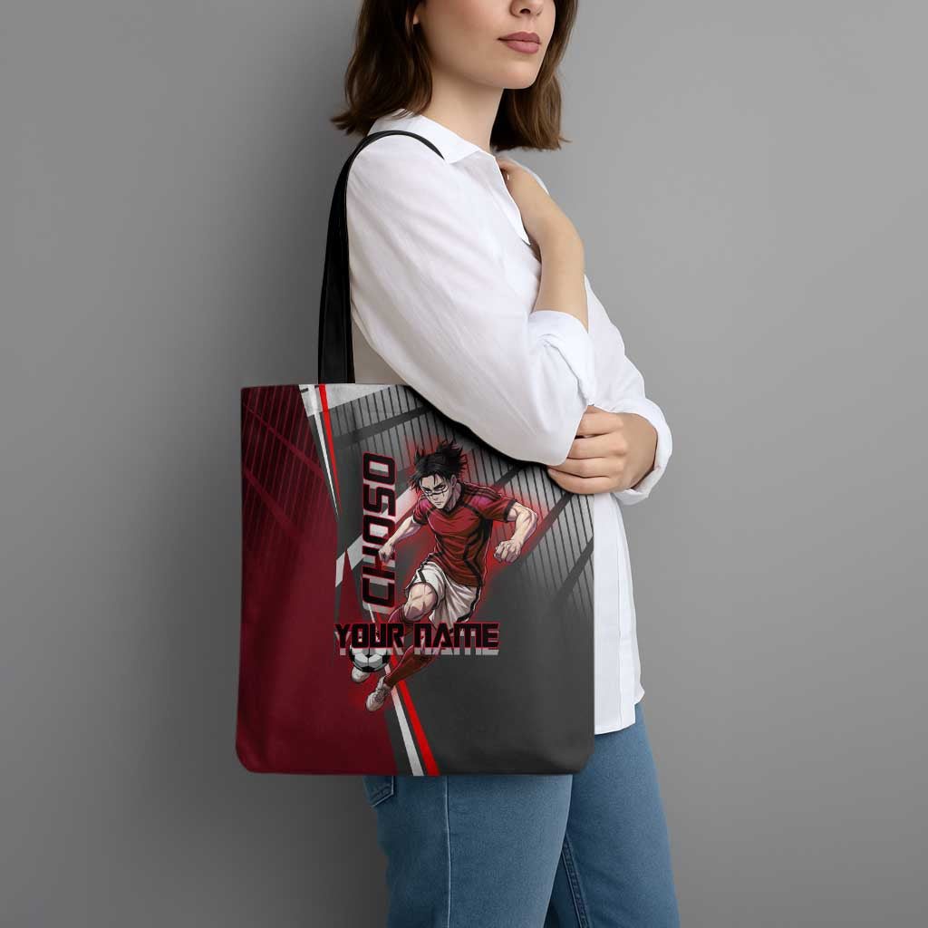 Personalized Choso Jujutsu Kaisen Tote Bag with Red Gradient and Dynamic Kick Design