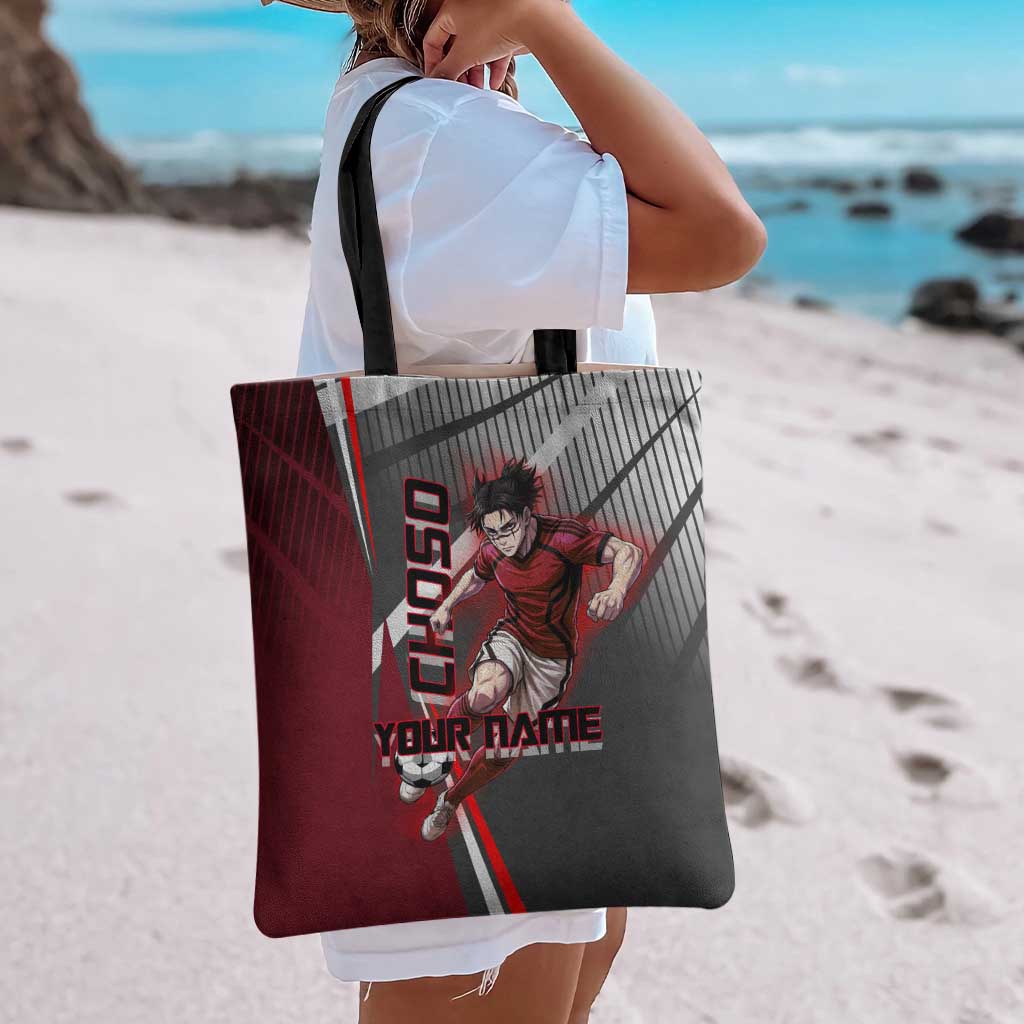 Personalized Choso Jujutsu Kaisen Tote Bag with Red Gradient and Dynamic Kick Design