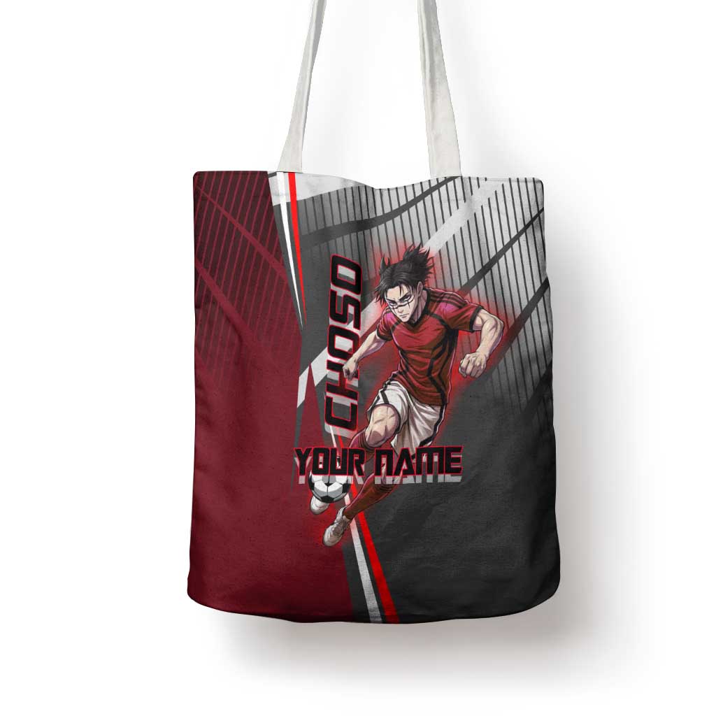 Personalized Choso Jujutsu Kaisen Tote Bag with Red Gradient and Dynamic Kick Design