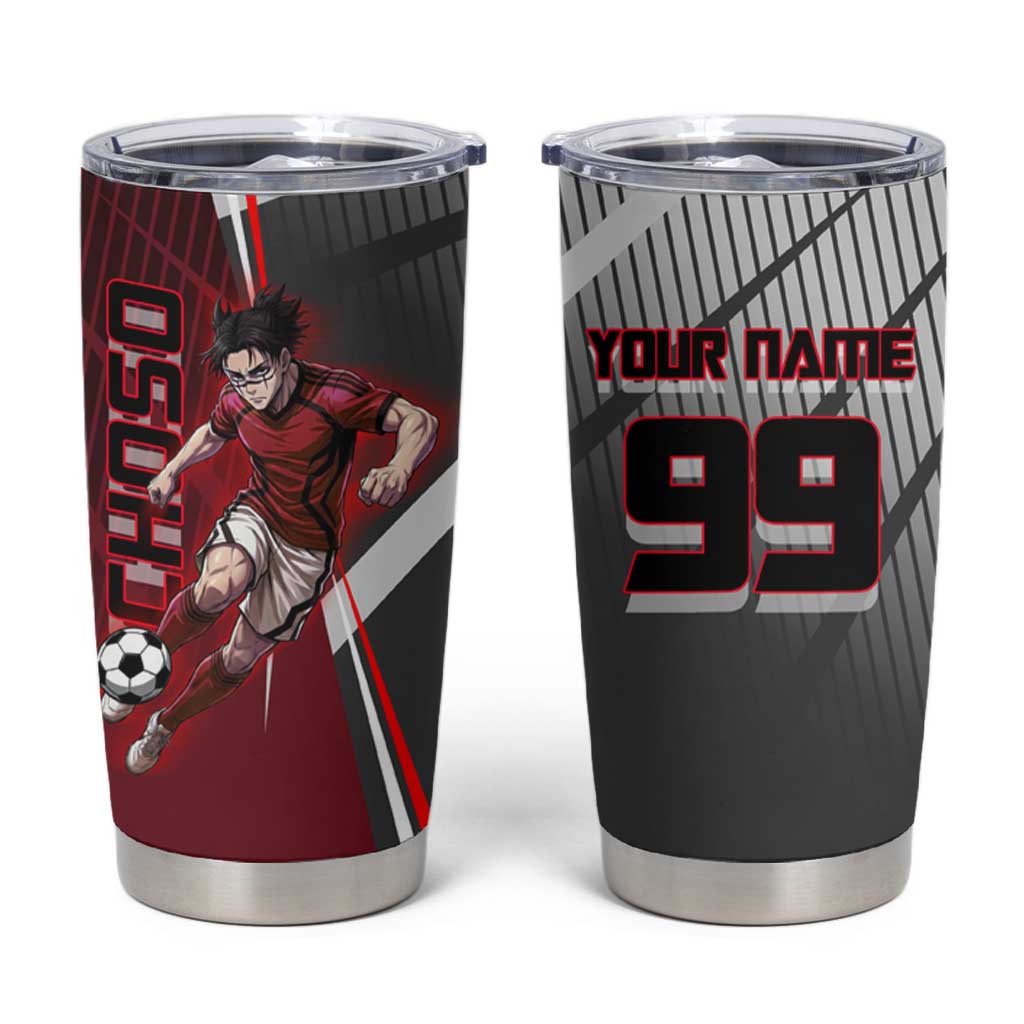 Personalized Choso Jujutsu Kaisen Tumbler Cup with Red Gradient and Dynamic Kick Design