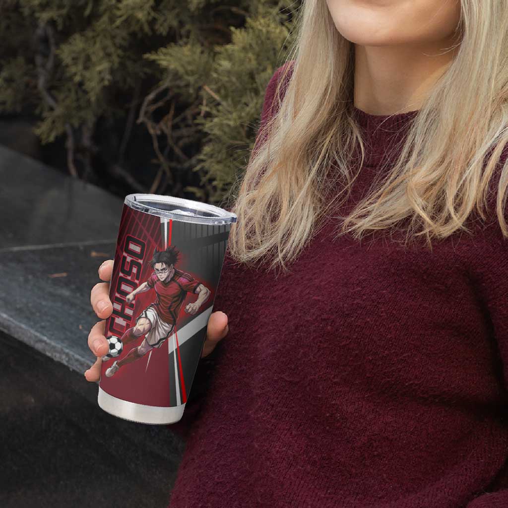 Personalized Choso Jujutsu Kaisen Tumbler Cup with Red Gradient and Dynamic Kick Design