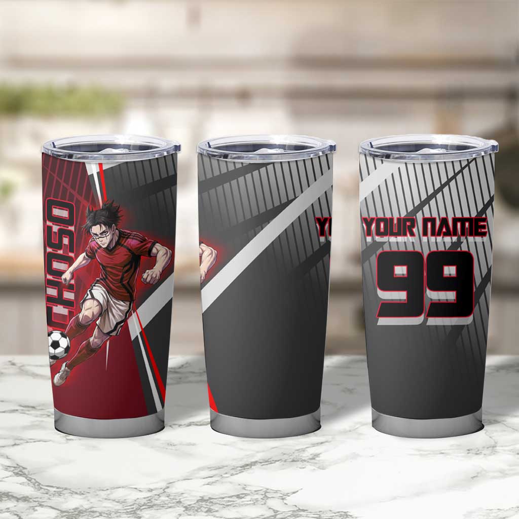 Personalized Choso Jujutsu Kaisen Tumbler Cup with Red Gradient and Dynamic Kick Design