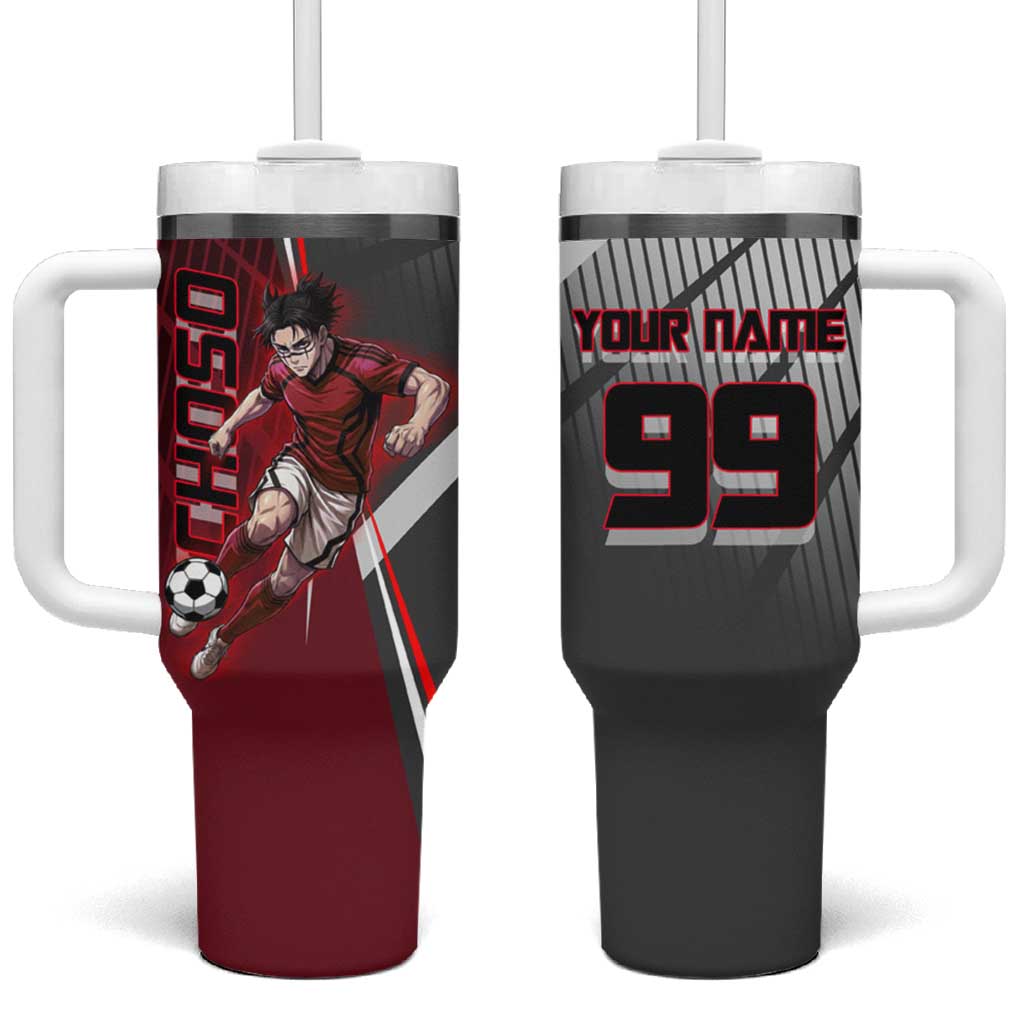 Personalized Choso Jujutsu Kaisen Tumbler With Handle with Red Gradient and Dynamic Kick Design