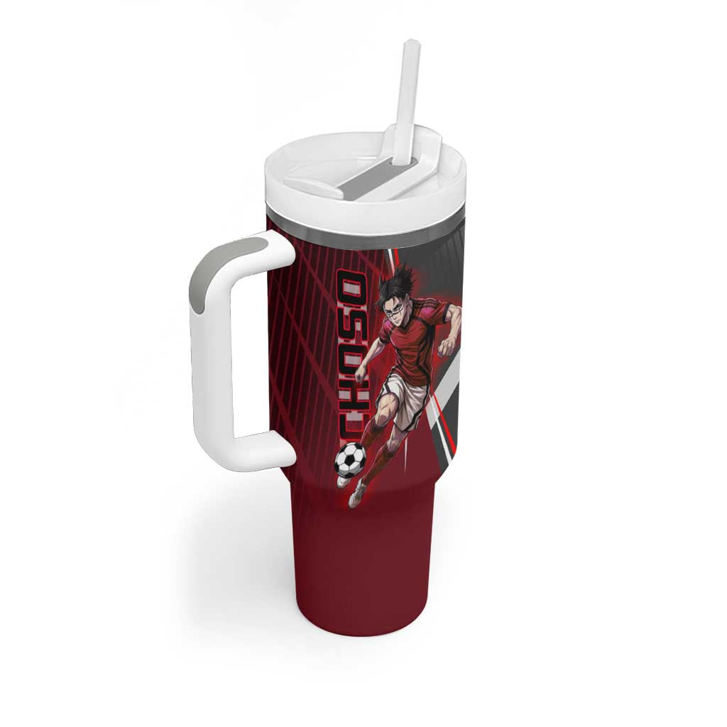 Personalized Choso Jujutsu Kaisen Tumbler With Handle with Red Gradient and Dynamic Kick Design
