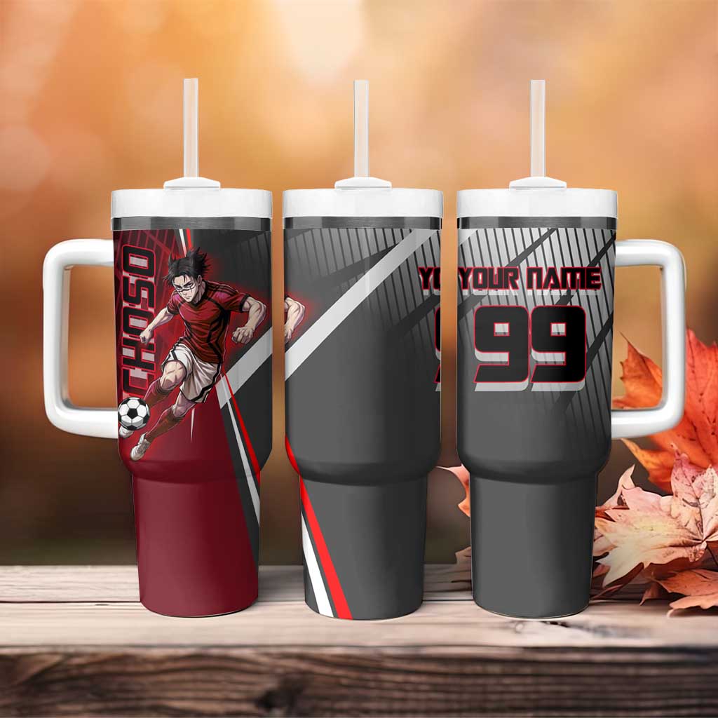 Personalized Choso Jujutsu Kaisen Tumbler With Handle with Red Gradient and Dynamic Kick Design