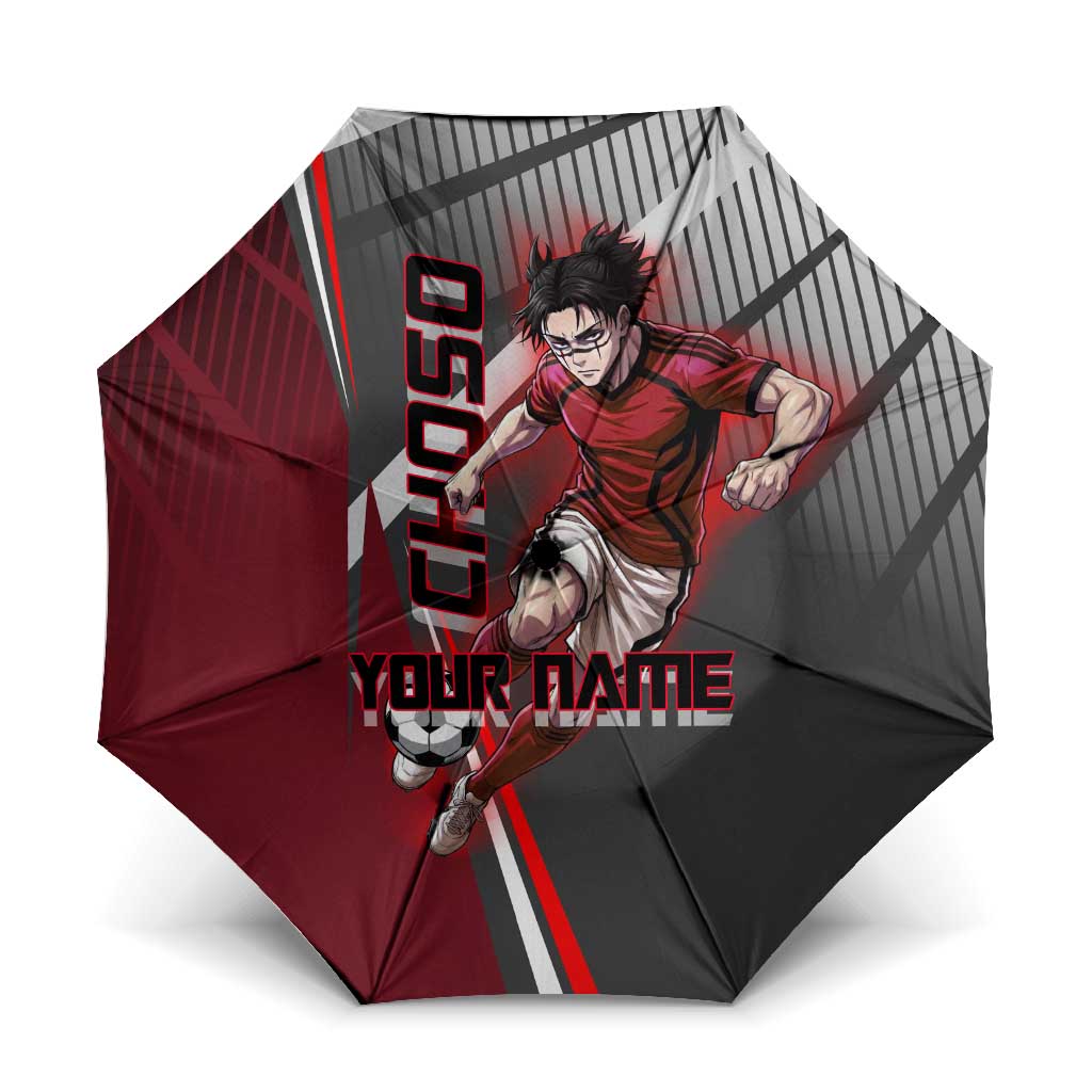 Personalized Choso Jujutsu Kaisen Umbrella with Red Gradient and Dynamic Kick Design
