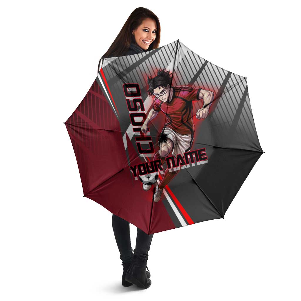 Personalized Choso Jujutsu Kaisen Umbrella with Red Gradient and Dynamic Kick Design