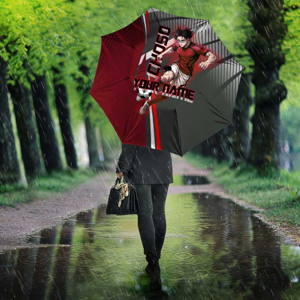 Personalized Choso Jujutsu Kaisen Umbrella with Red Gradient and Dynamic Kick Design