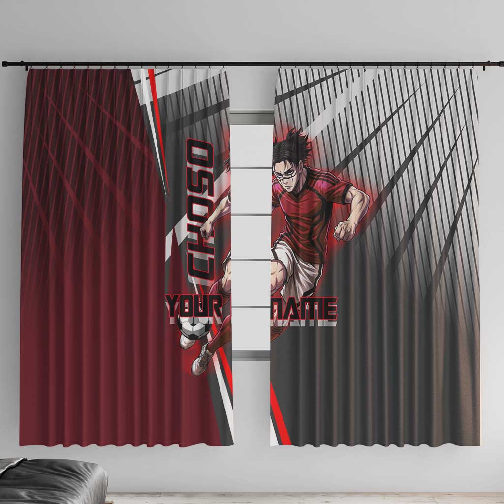 Personalized Choso Jujutsu Kaisen Window Curtain with Red Gradient and Dynamic Kick Design