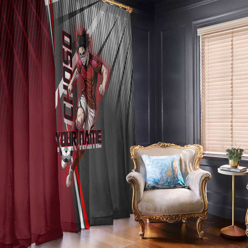 Personalized Choso Jujutsu Kaisen Window Curtain with Red Gradient and Dynamic Kick Design