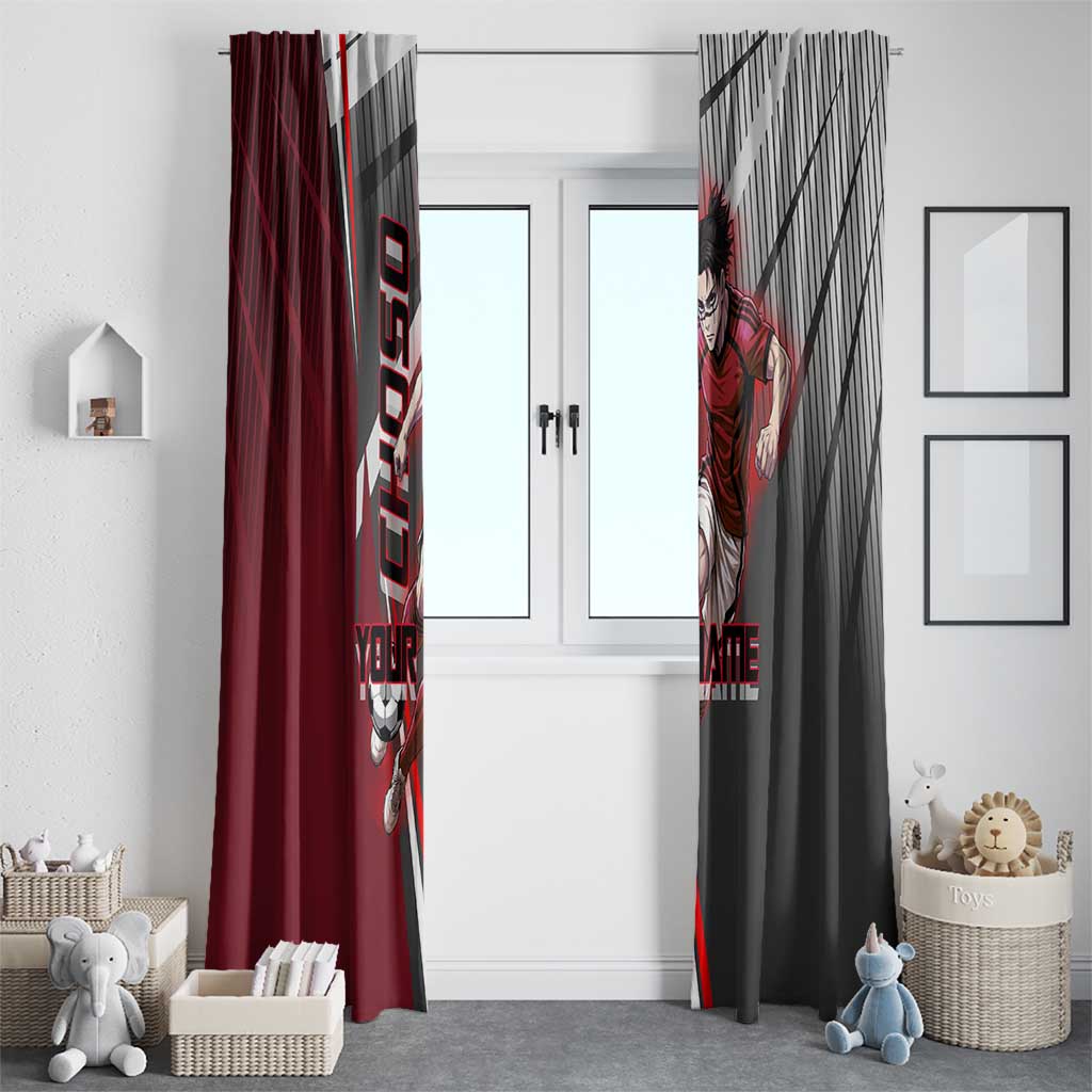 Personalized Choso Jujutsu Kaisen Window Curtain with Red Gradient and Dynamic Kick Design