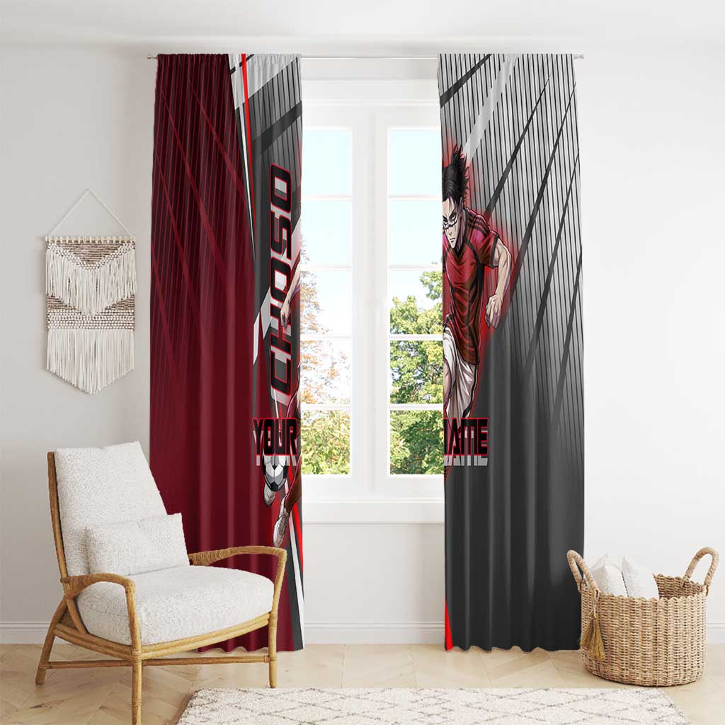 Personalized Choso Jujutsu Kaisen Window Curtain with Red Gradient and Dynamic Kick Design