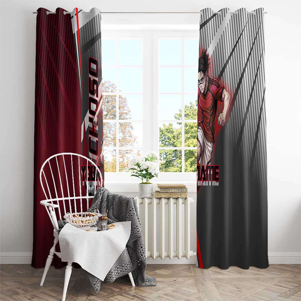 Personalized Choso Jujutsu Kaisen Window Curtain with Red Gradient and Dynamic Kick Design