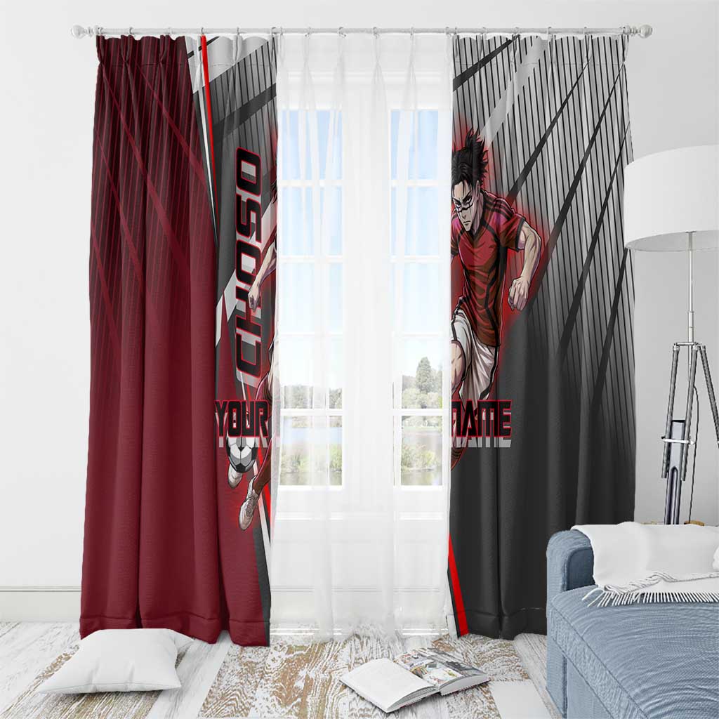 Personalized Choso Jujutsu Kaisen Window Curtain with Red Gradient and Dynamic Kick Design