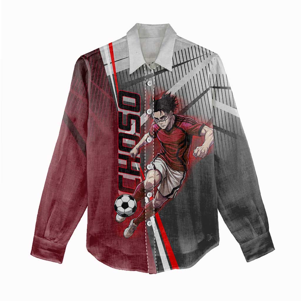 Personalized Choso Jujutsu Kaisen Women Casual Shirt with Red Gradient and Dynamic Kick Design