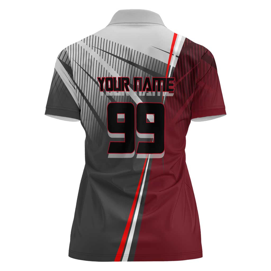Personalized Choso Jujutsu Kaisen Women Polo Shirt with Red Gradient and Dynamic Kick Design