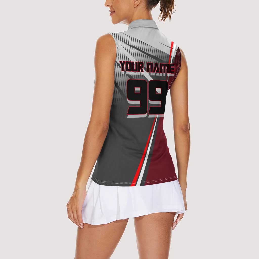 Personalized Choso Jujutsu Kaisen Women Sleeveless Polo Shirt with Red Gradient and Dynamic Kick Design