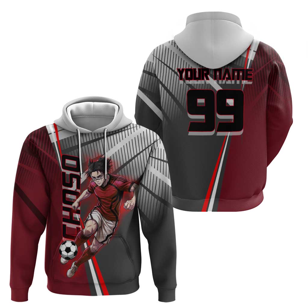 Personalized Choso Jujutsu Kaisen Zip Hoodie with Red Gradient and Dynamic Kick Design