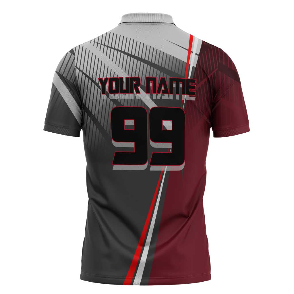 Personalized Choso Jujutsu Kaisen Zipper Polo Shirt with Red Gradient and Dynamic Kick Design