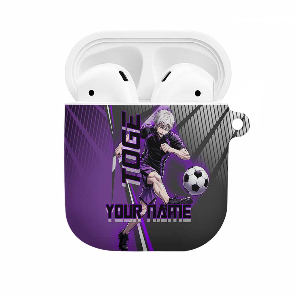 Personalized Toge Inumaki Jujutsu Kaisen AirPods Case with Purple Gradient and Action Kick Design
