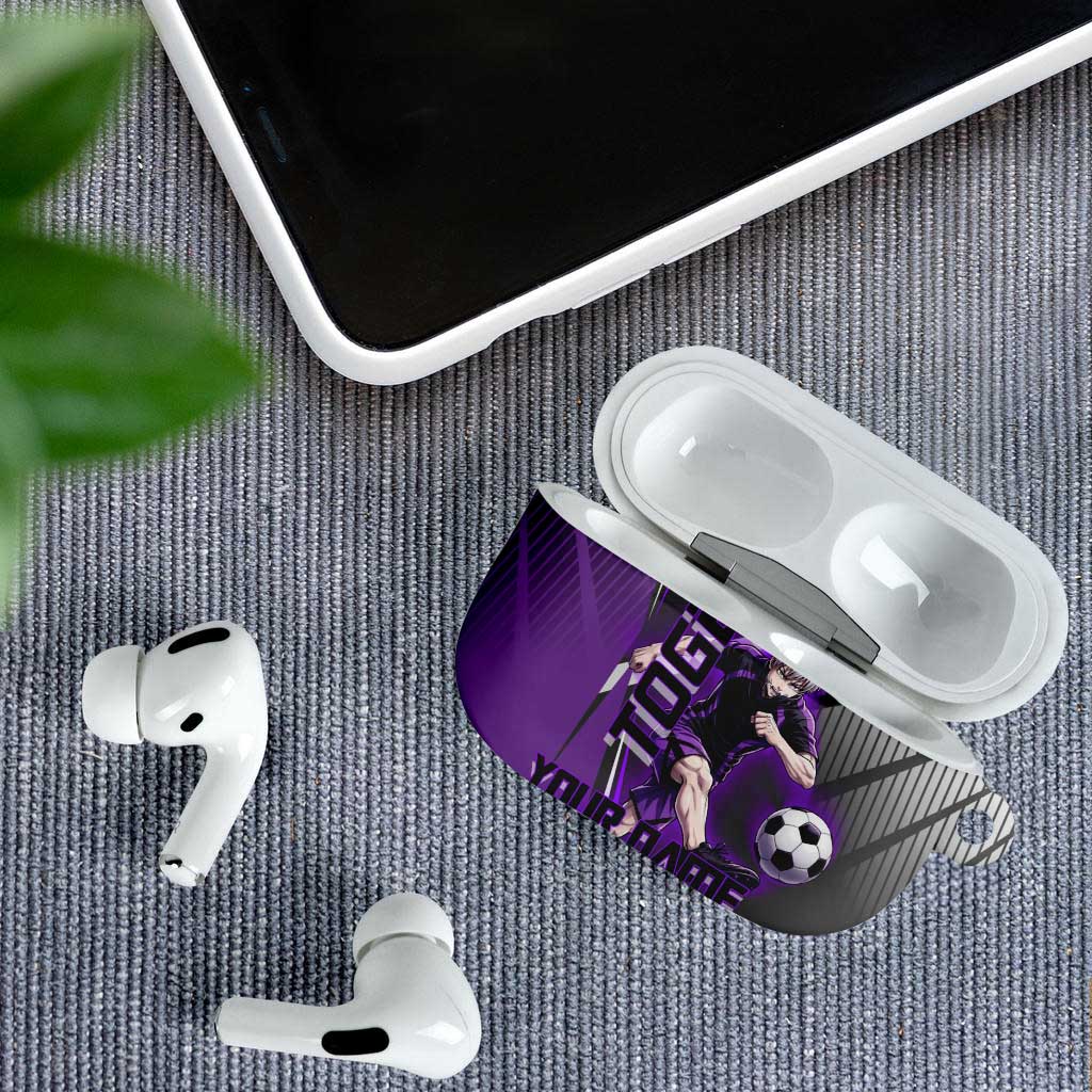 Personalized Toge Inumaki Jujutsu Kaisen AirPods Case with Purple Gradient and Action Kick Design
