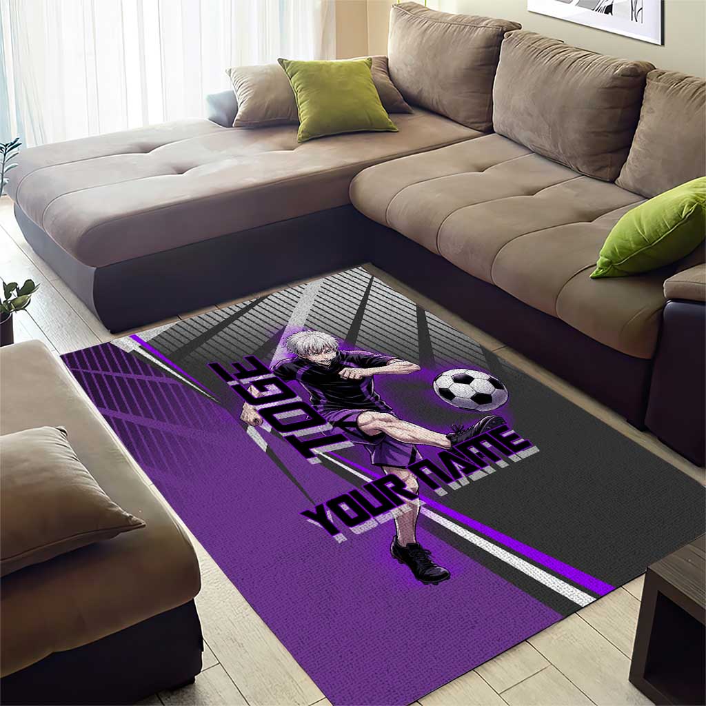 Personalized Toge Inumaki Jujutsu Kaisen Area Rug with Purple Gradient and Action Kick Design