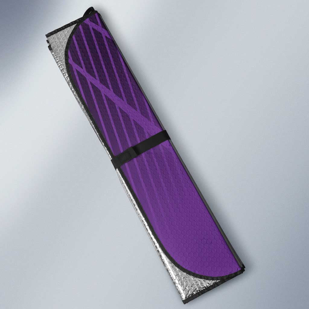 Personalized Toge Inumaki Jujutsu Kaisen Auto Sun Shade with Purple Gradient and Action Kick Design