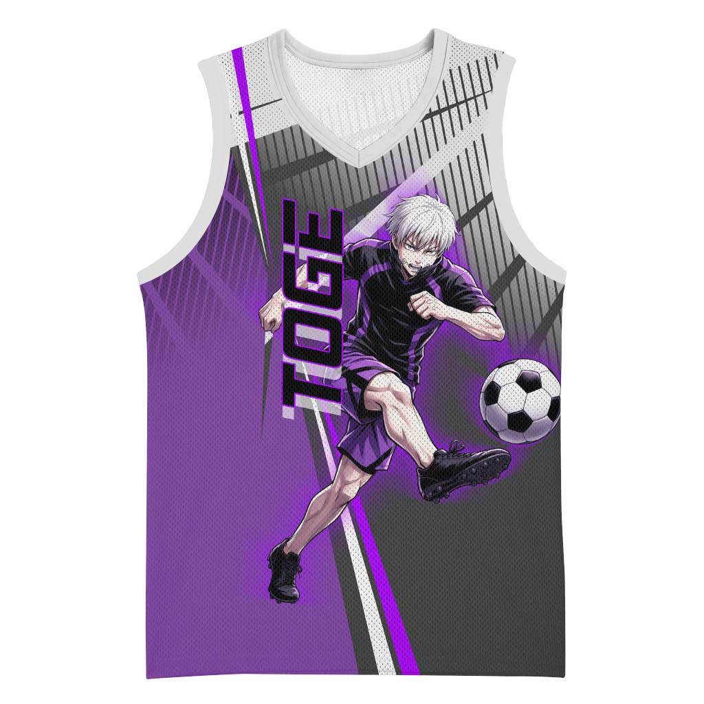 Personalized Toge Inumaki Jujutsu Kaisen Basketball Jersey with Purple Gradient and Action Kick Design