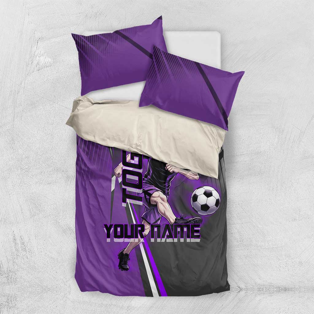 Personalized Toge Inumaki Jujutsu Kaisen Bedding Set with Purple Gradient and Action Kick Design