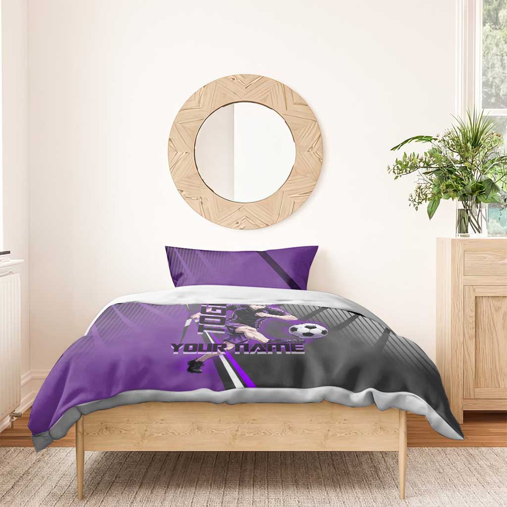 Personalized Toge Inumaki Jujutsu Kaisen Bedding Set with Purple Gradient and Action Kick Design