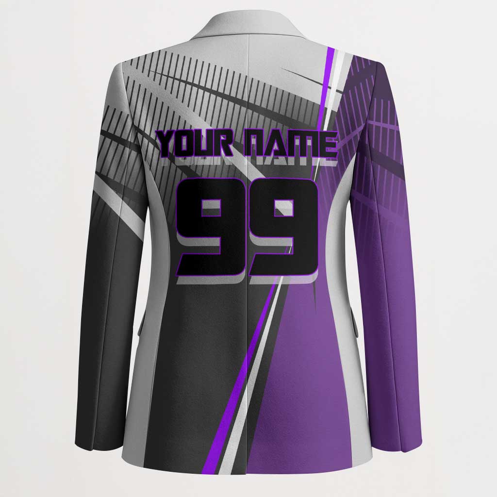 Personalized Toge Inumaki Jujutsu Kaisen Blazer with Purple Gradient and Action Kick Design