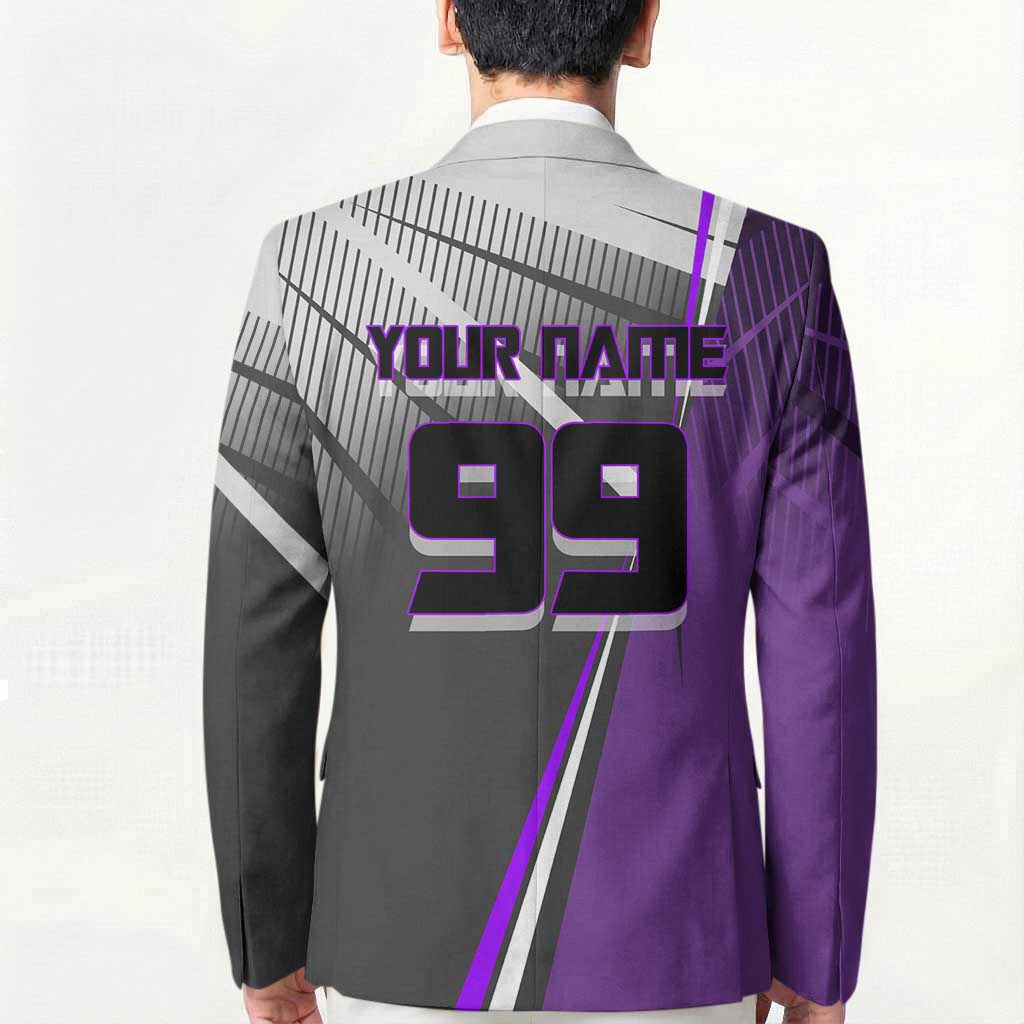 Personalized Toge Inumaki Jujutsu Kaisen Blazer with Purple Gradient and Action Kick Design