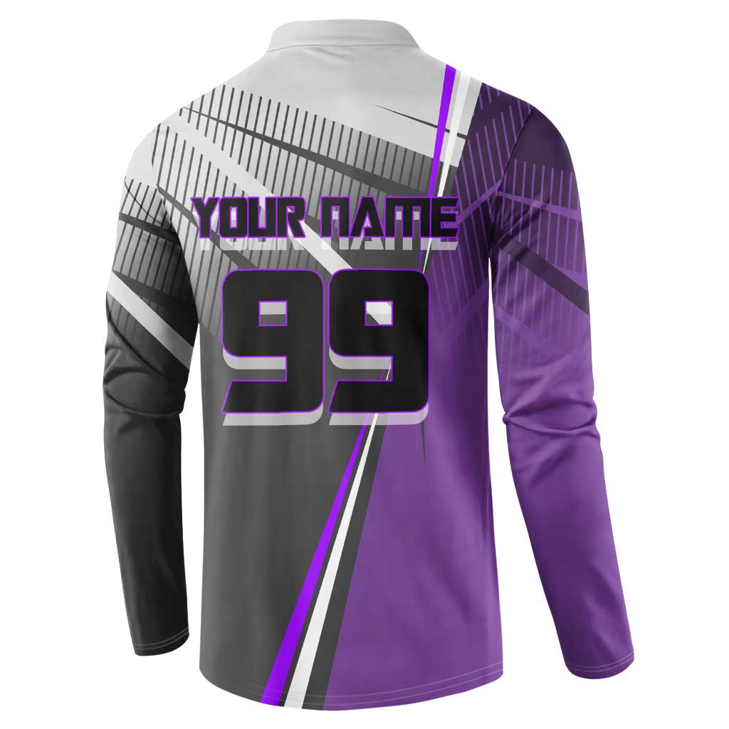 Personalized Toge Inumaki Jujutsu Kaisen Button Sweatshirt with Purple Gradient and Action Kick Design