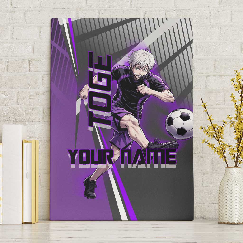 Personalized Toge Inumaki Jujutsu Kaisen Canvas Wall Art with Purple Gradient and Action Kick Design