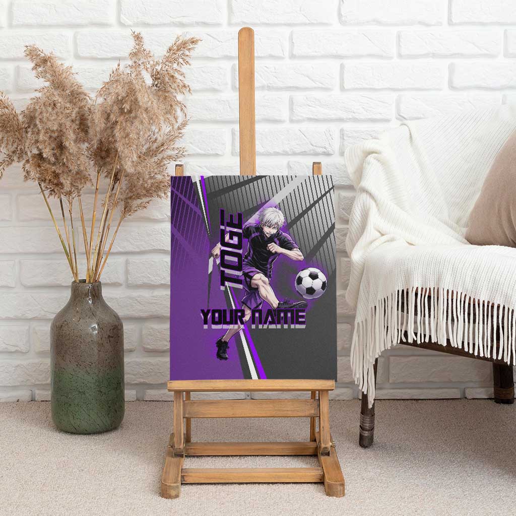 Personalized Toge Inumaki Jujutsu Kaisen Canvas Wall Art with Purple Gradient and Action Kick Design